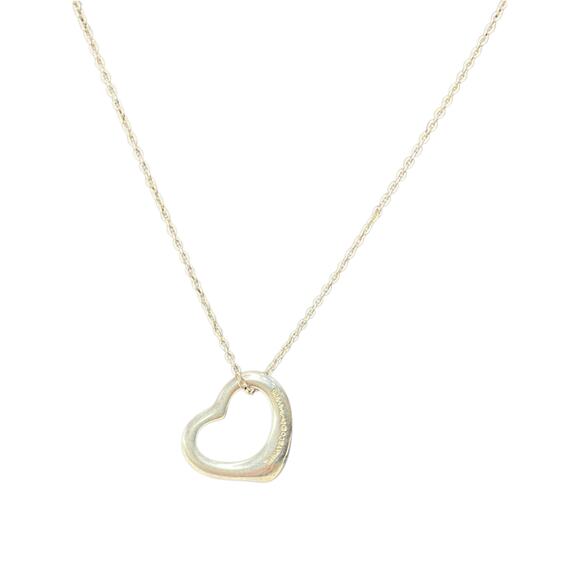 94. Tiffany & Co. Elsa Peretti Open Heart Silver Necklace - Picture 1 of 7